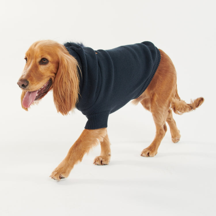 Barbour Hooded Pom Dog Jumper - Navy