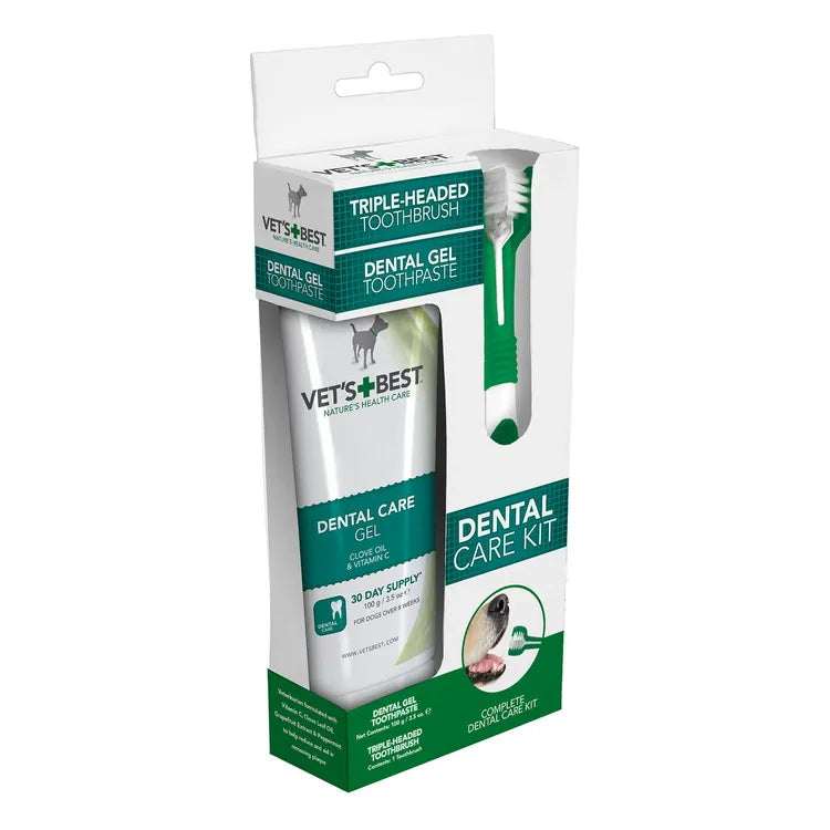 Vets Best Dental Care Kit For Dogs Brush and Gel