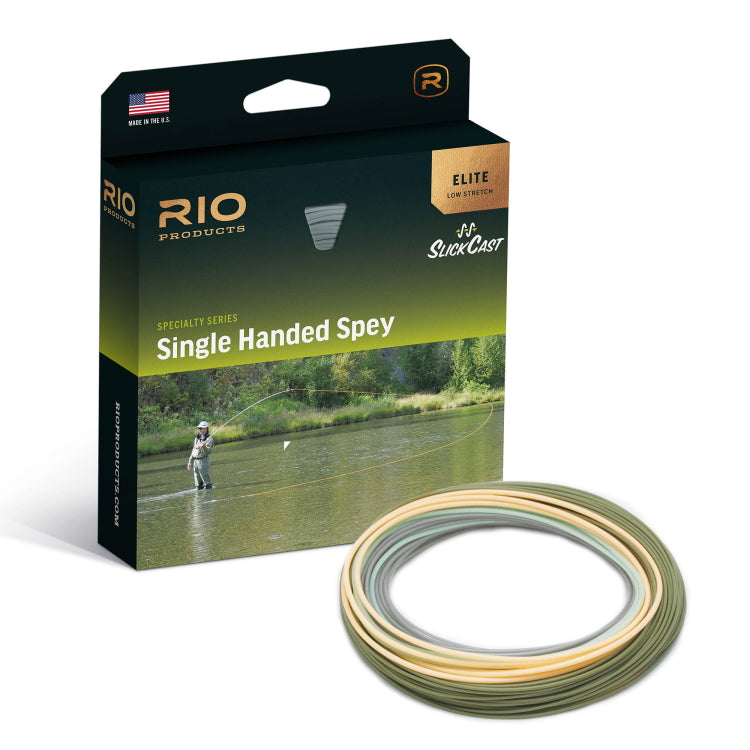 Rio Elite Single Handed Spey Floating Line - Peach/Camo