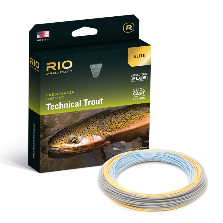 Rio Technical Trout Elite Floating Fly Line - Sky Blue/Peach/Gray