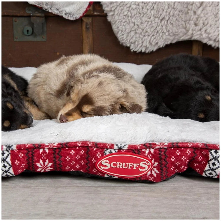Scruffs Santa Paws Dog Mattress - Burgundy