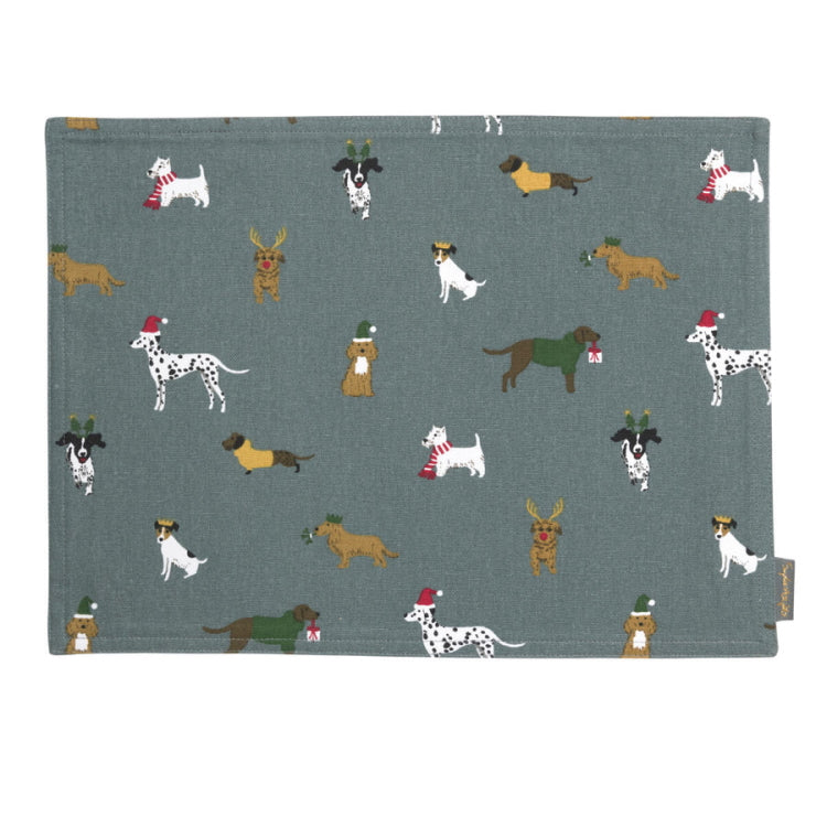 Sophie Allport Christmas Dogs Fabric Placemat