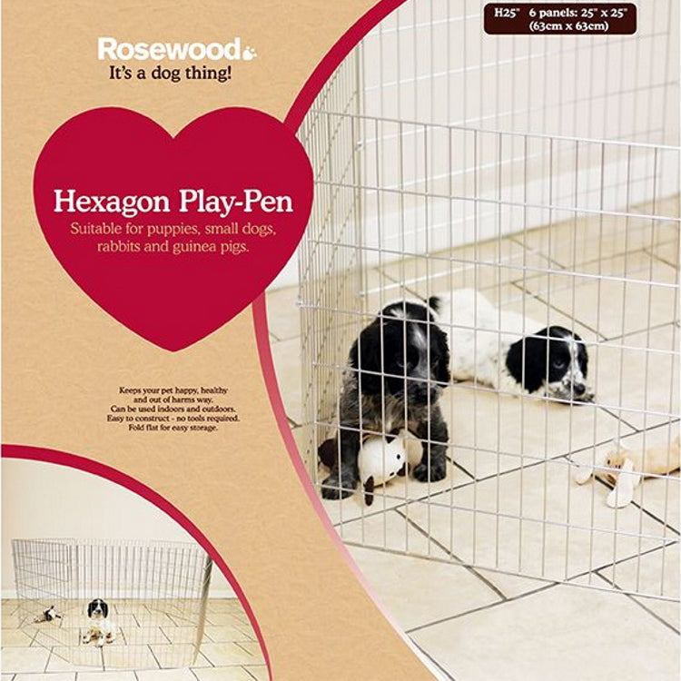 Rosewood Hexagon Pet Play Pen