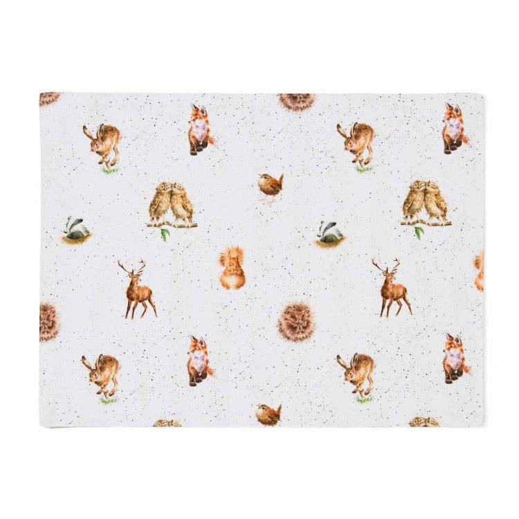 Wrendale Designs Woodland and Stripes Reversible Placemat