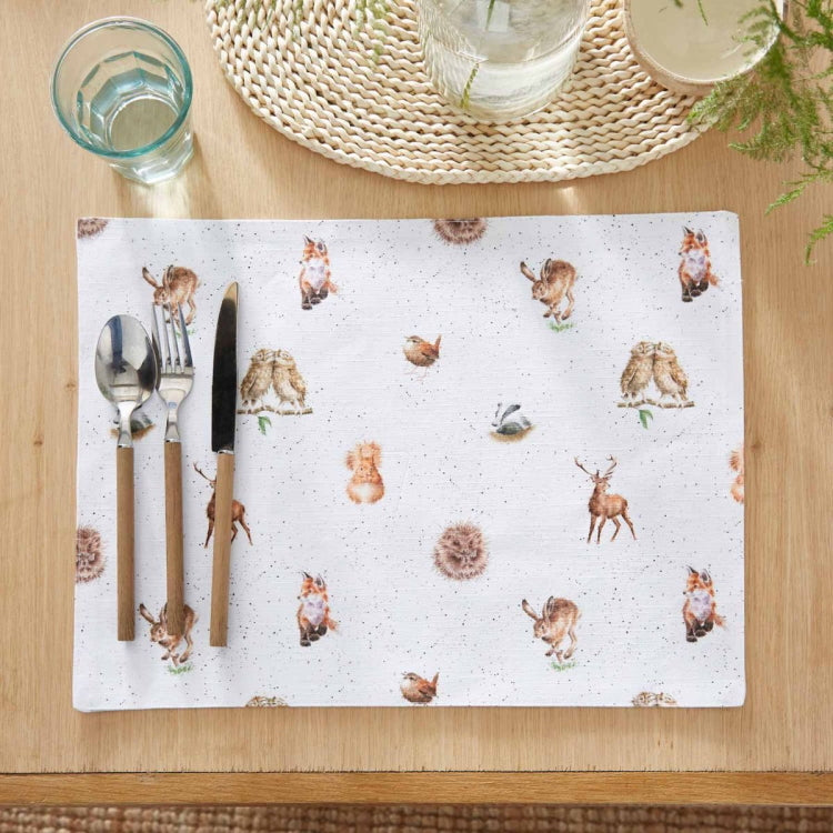 Wrendale Designs Woodland and Stripes Reversible Placemat