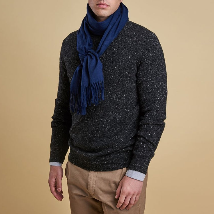 Barbour Plain Lambswool Scarf - Navy
