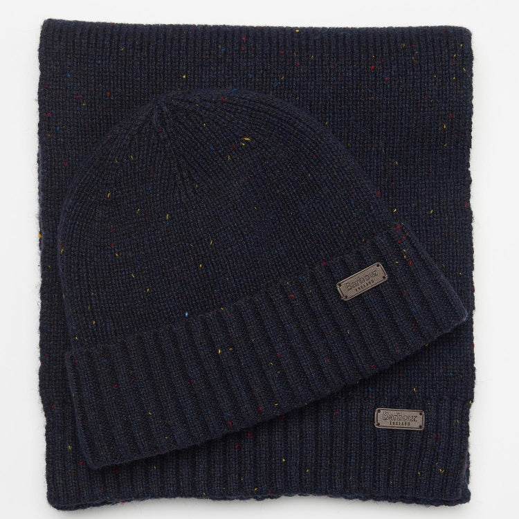 Barbour Carlton Fleck Beanie and Scarf Gift Set