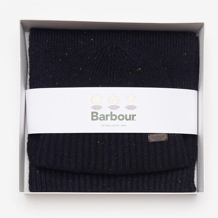 Barbour Carlton Fleck Beanie and Scarf Gift Set