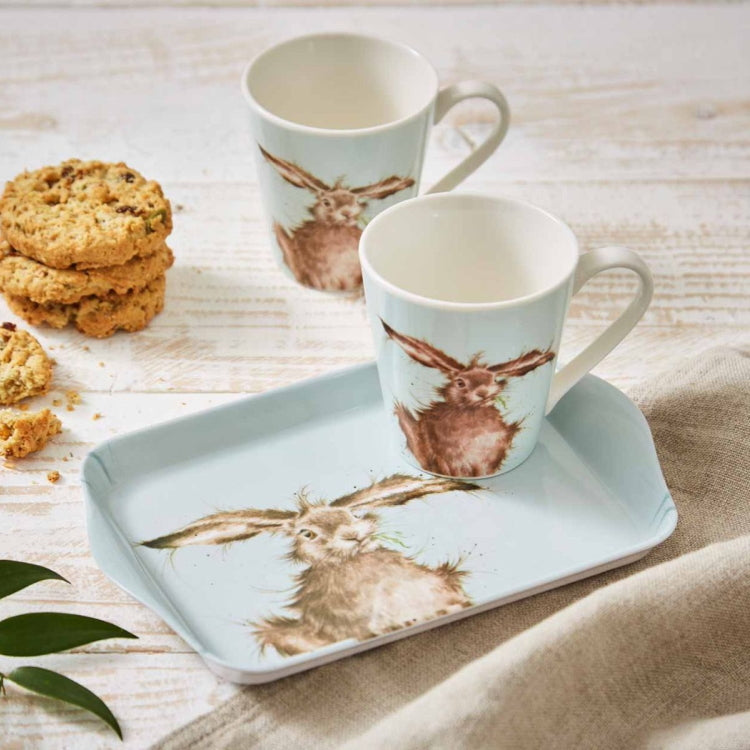 Wrendale Designs Coloured Collection Hare Brained Mug and Tray Set
