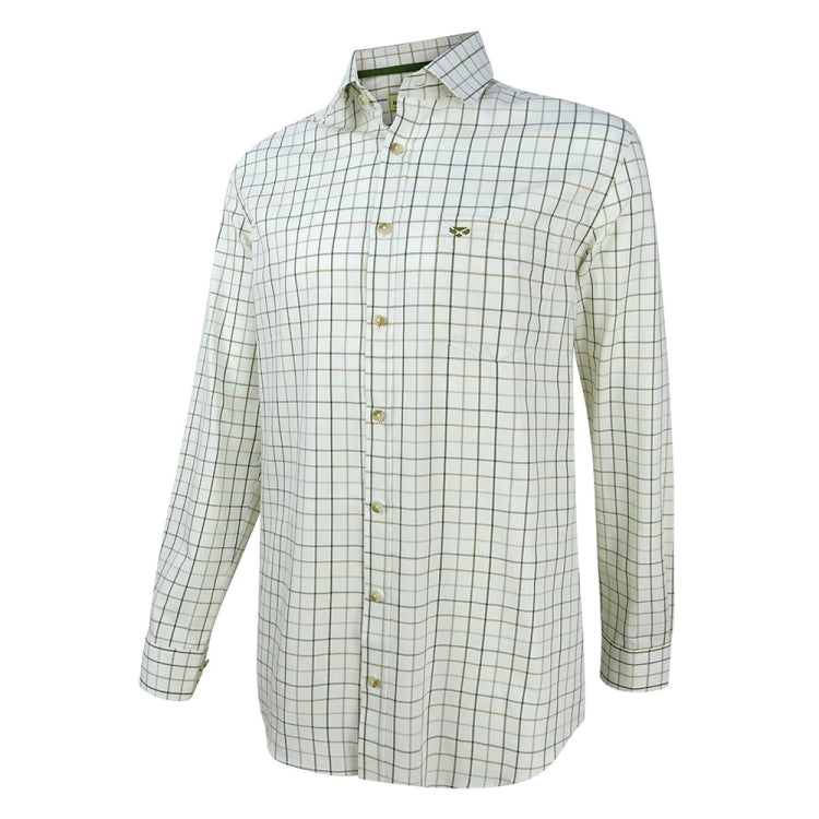 Hoggs of Fife Balmoral Luxury Tattersall Shirt - Green/Brown