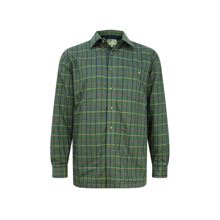 Hoggs of Fife Beech Micro Fleece Lined Shirt - Green Check