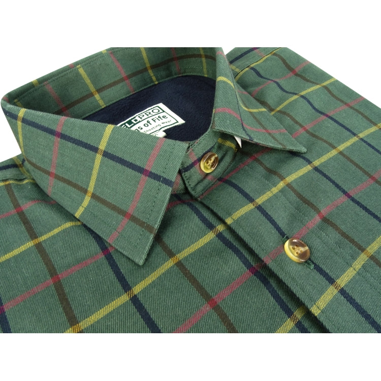 Hoggs of Fife Beech Micro Fleece Lined Shirt - Green Check