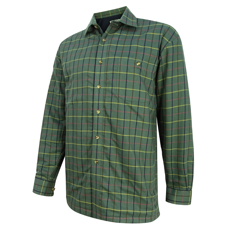 Hoggs of Fife Beech Micro Fleece Lined Shirt - Green Check