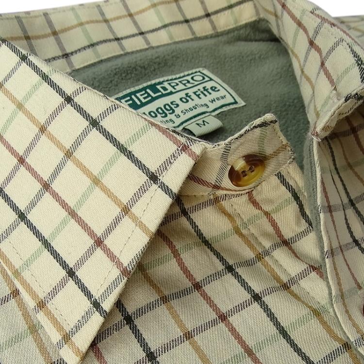 Hoggs of Fife Birch Micro Fleece Lined Shirt - Olive/Tan Check