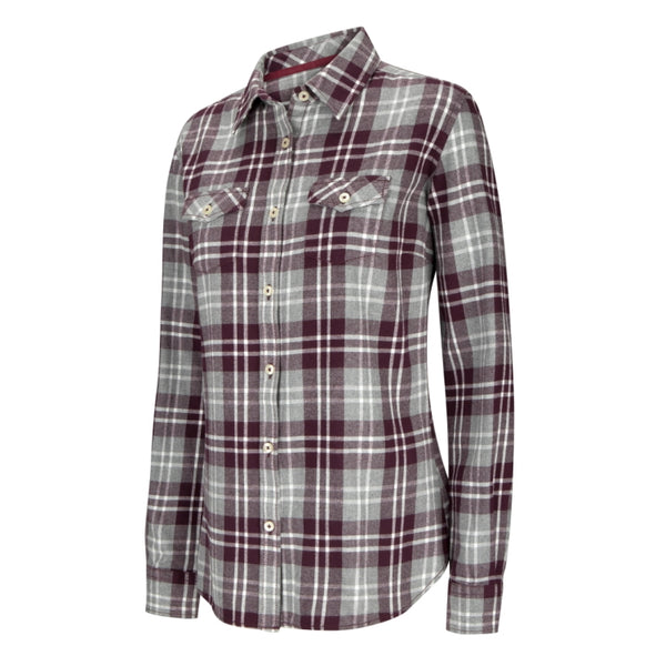 Hoggs of Fife Ladies Eilidh Flannel Shirt - Merlot Marl