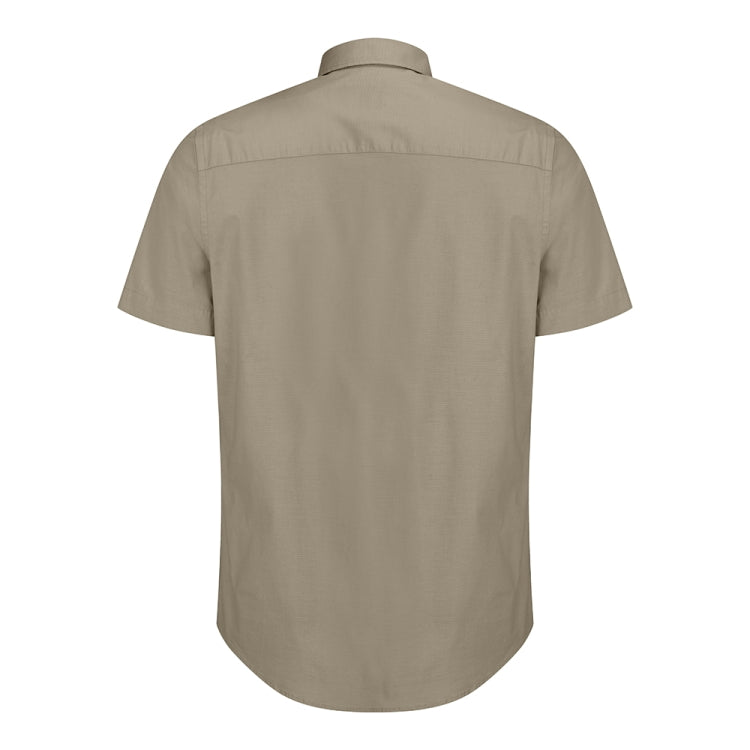 Hoggs of Fife Tolsta SS Cotton Stretch Plain Shirt - Olive