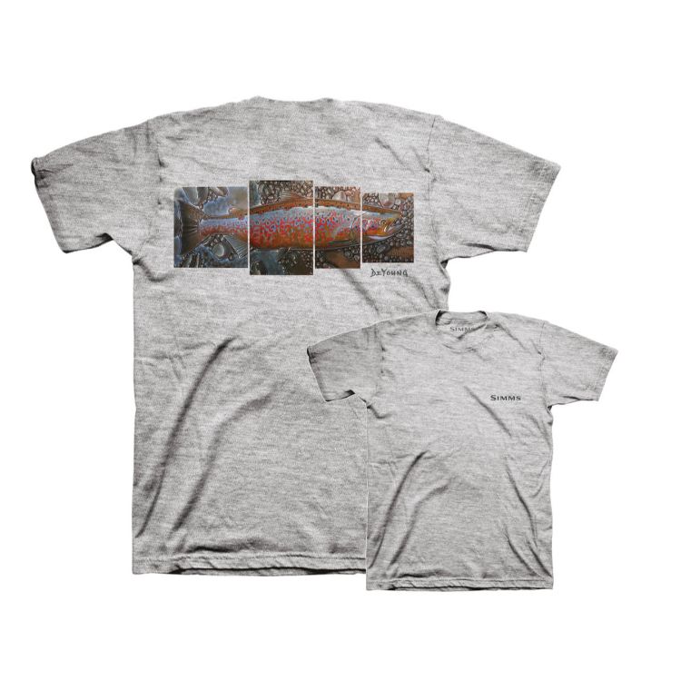 Simms DeYoung Salmon T-Shirt - Grey Heather