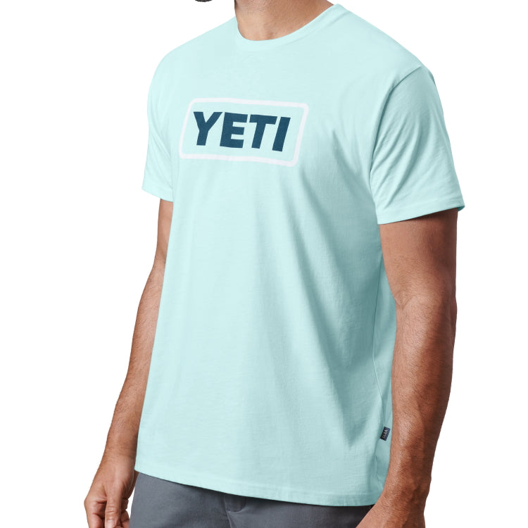 Yeti Logo Badge Premium Short Sleeve T-Shirt - Light Blue
