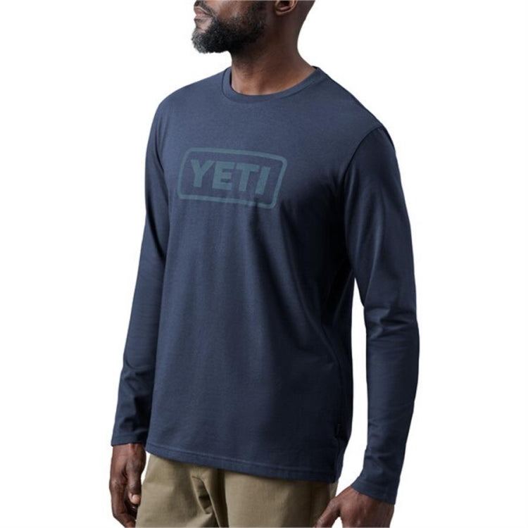Yeti Logo Badge Long Sleeve T-Shirt - Navy