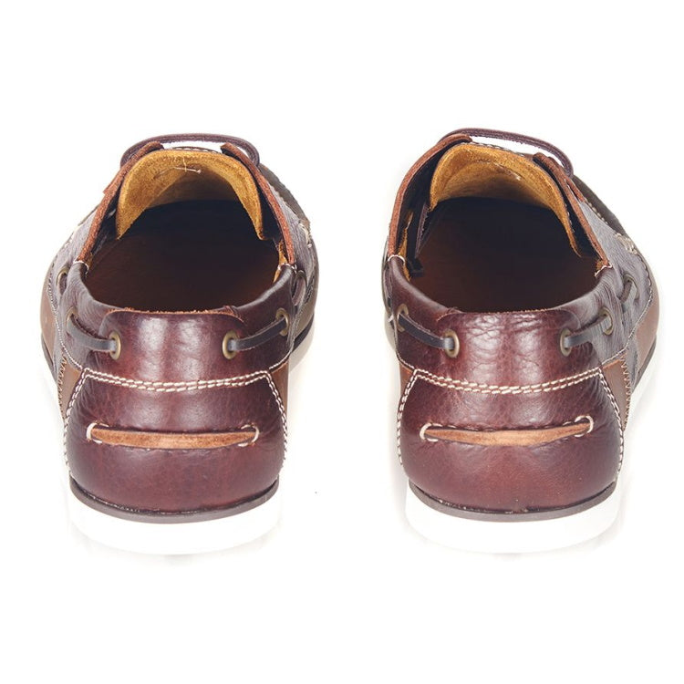 Barbour Capstan Boat Shoes - Beige/Brown Leather