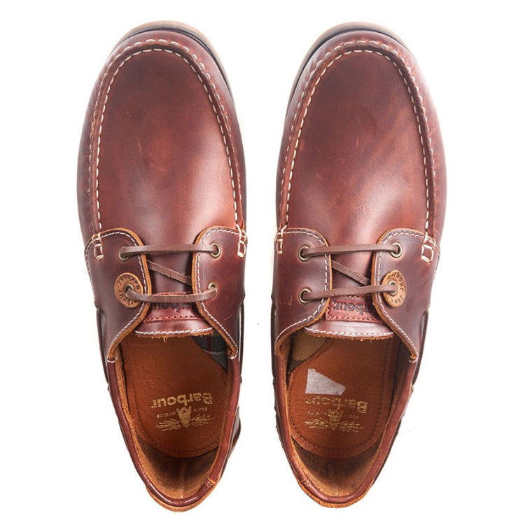 Barbour Capstan Boat Shoes - Mahogany Leather