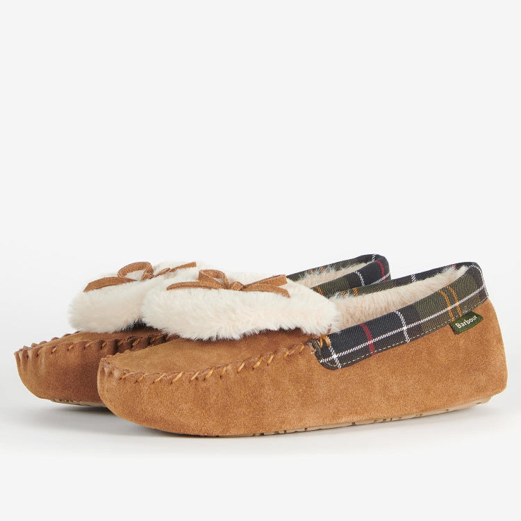 Barbour Ladies Darcie Slippers - Tan Suede