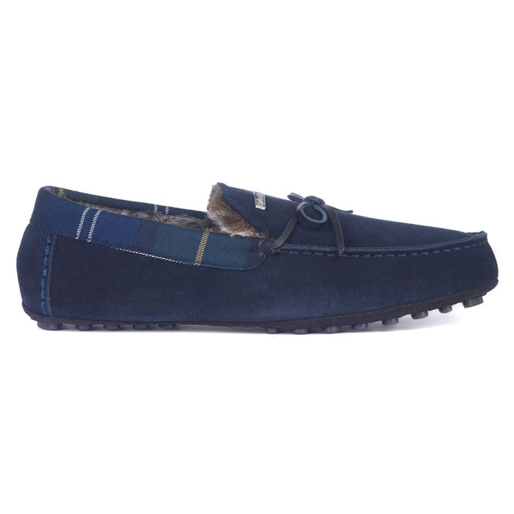 Barbour Tueart Moccasin Slippers - Navy Suede