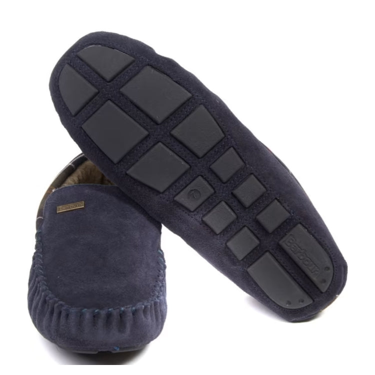 Barbour Monty Slippers - Navy Suede