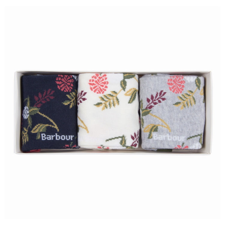 Barbour Ladies Floral Fern Sock Gift Set