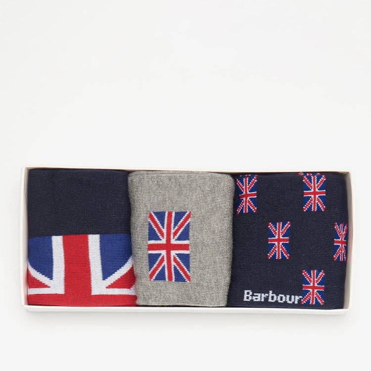 Barbour Union Jack Socks Gift Set - Mixed
