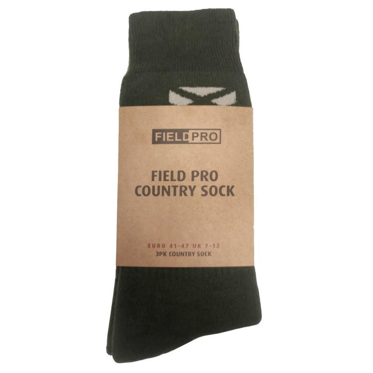 Hoggs of Fife Field Pro Country Socks Triple Pack - Olive/Oatmeal/Brown