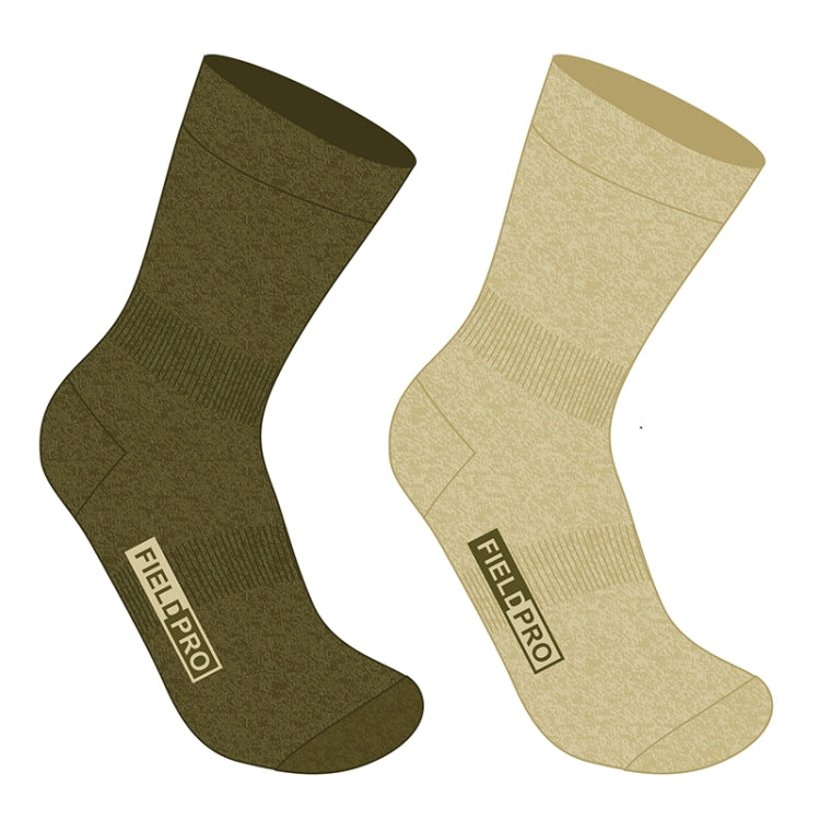 Hoggs of Fife Field Pro Thermal Socks Twin Pack - Olive/Oatmeal