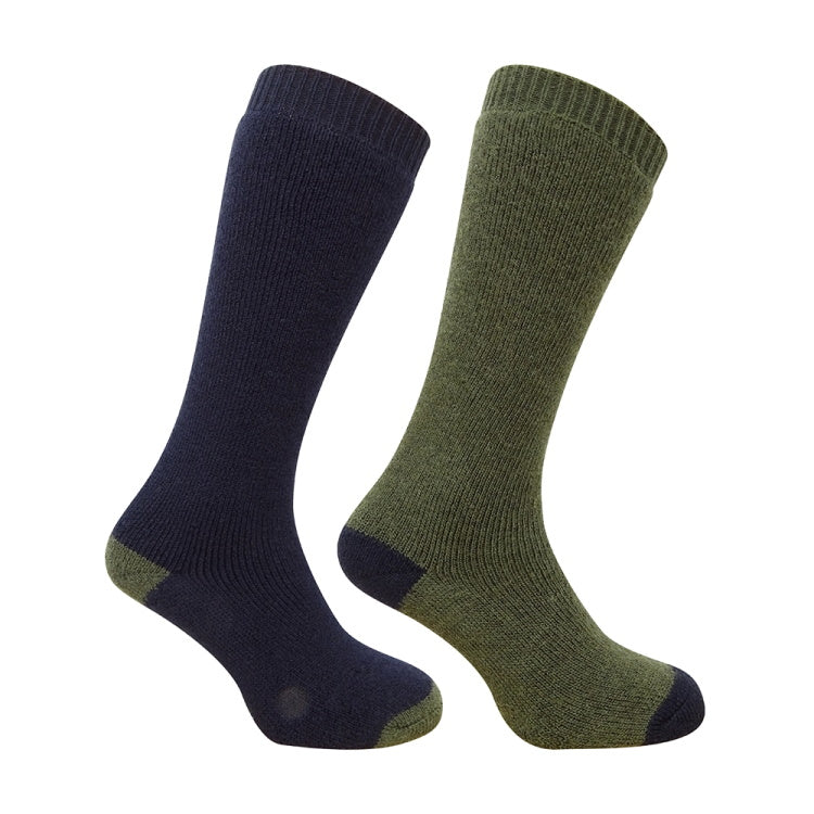 Hoggs of Fife Country Long Socks (Twin Pack) - Dark Green/Dark Navy