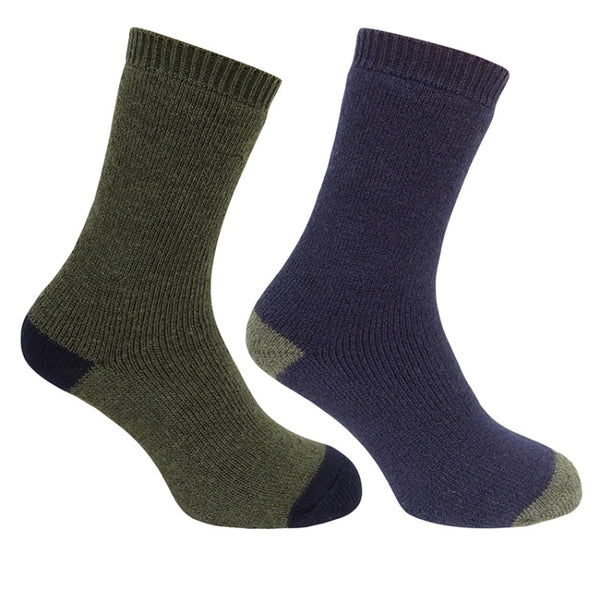 Hoggs of Fife Country Short Socks (Twin Pack) - Dark Green/Dark Navy