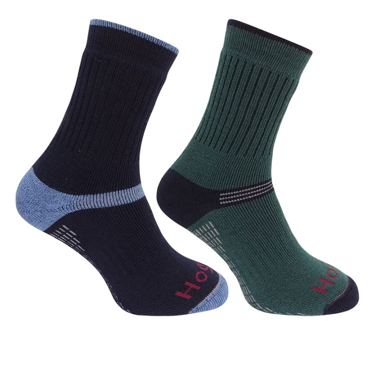 Hoggs of Fife Tech-Active Socks (Twin Pack) - Green/Navy