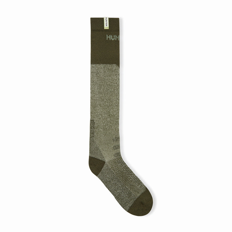 Hunter Field Technical Knitted Tall Boot Socks - Dark Olive