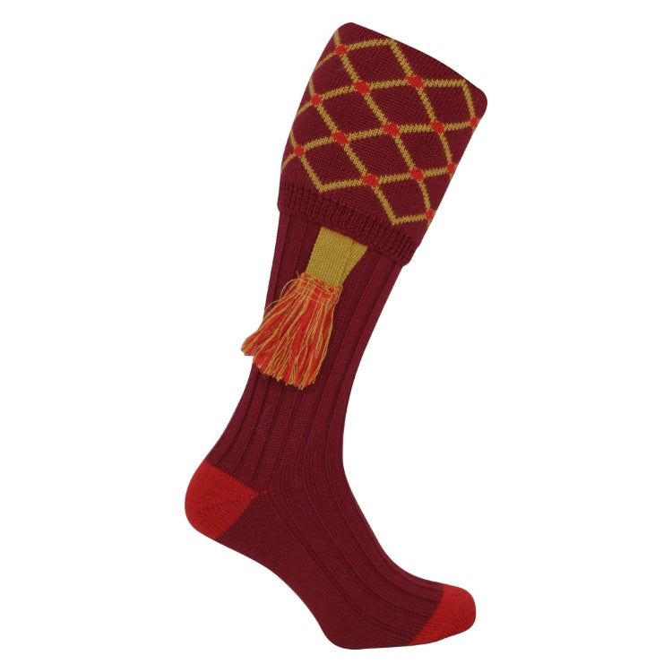 Jack Pyke Diamond Socks - Burgundy/Red/Gold