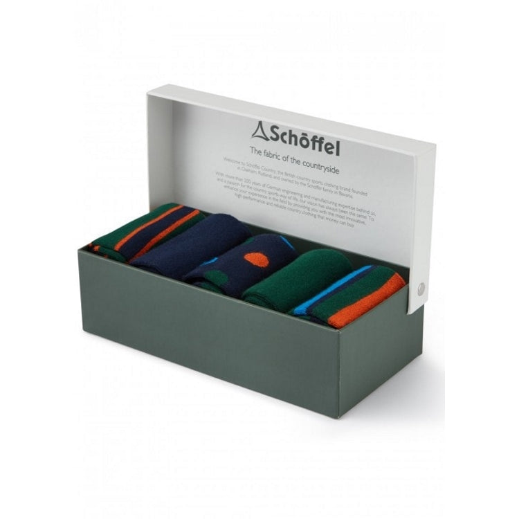 Schoffel Bamboo Socks Boxed - Pack of 5 Ink Mix