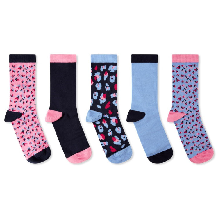 Schoffel Ladies Bamboo Socks Boxed Pack of 5 - Dusty Pink Mix