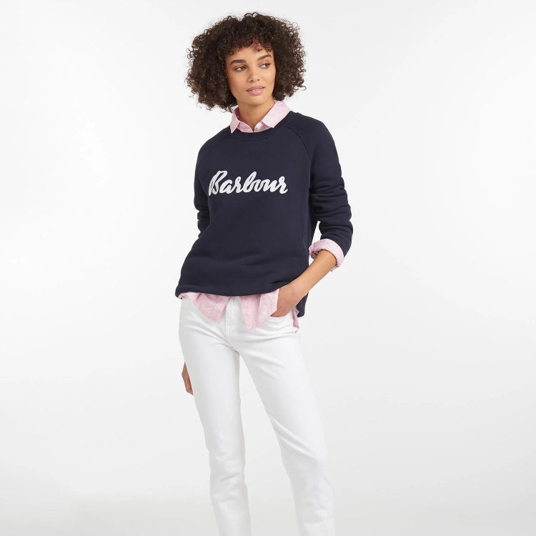 Barbour Ladies Otterburn Overlayer Sweatshirt - Navy