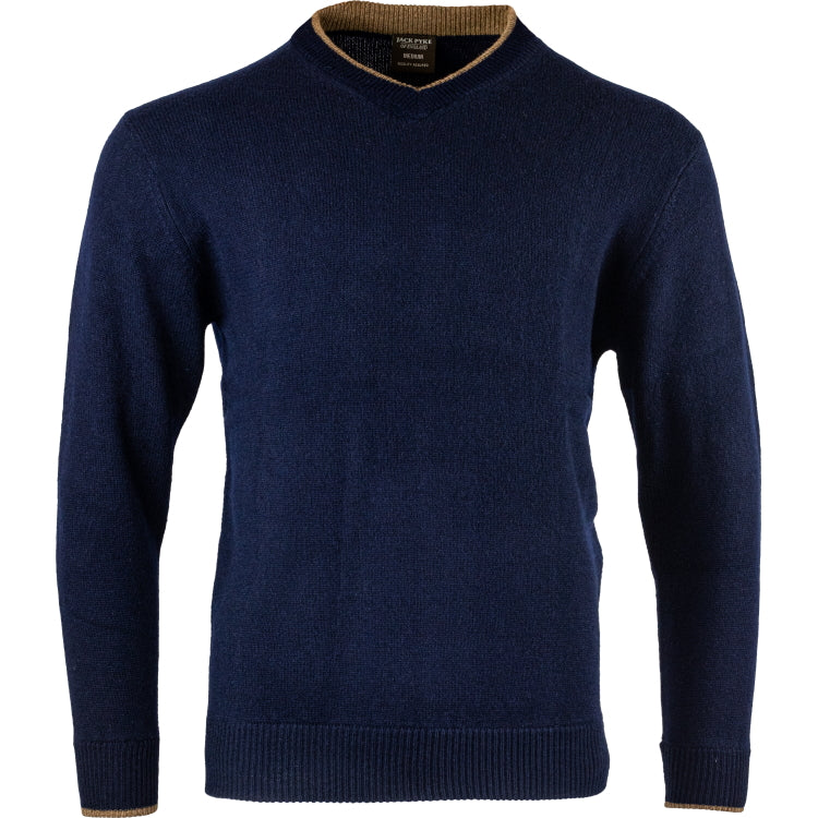 Jack Pyke Ashcombe V Neck 100% Lambswool Sweater - Navy