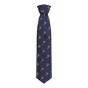 Hoggs of Fife 100% Silk Woven Tie Pheasants Boxed - Navy