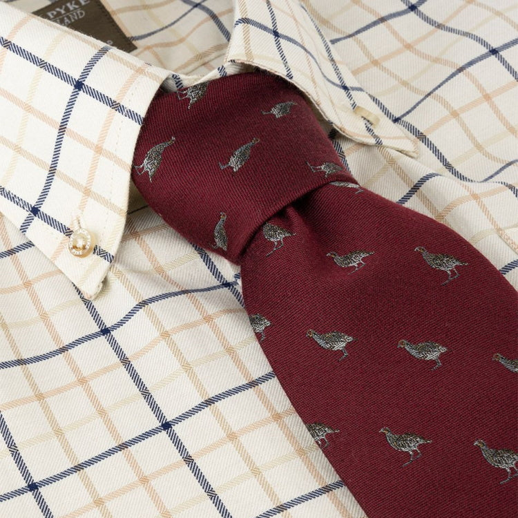 Jack Pyke Partridge Silk Tie - Burgundy