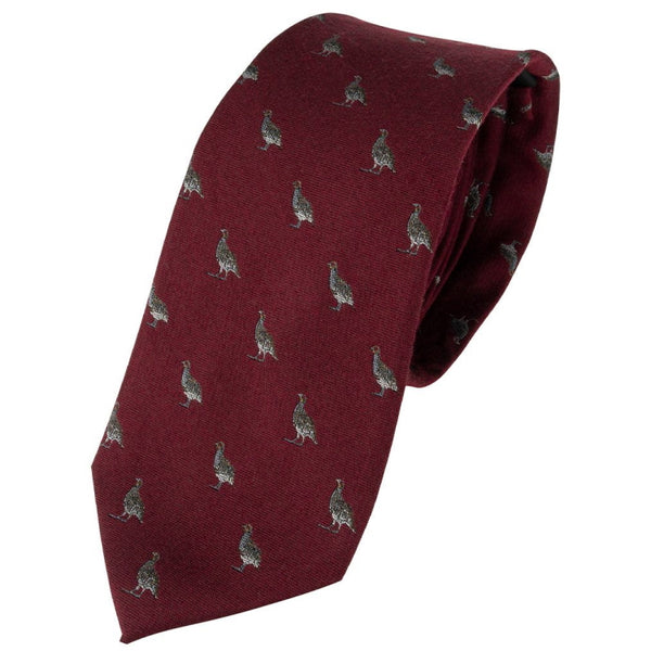 Jack Pyke Partridge Silk Tie - Burgundy