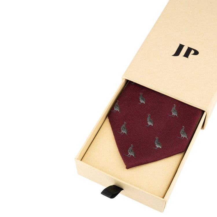 Jack Pyke Partridge Silk Tie - Burgundy