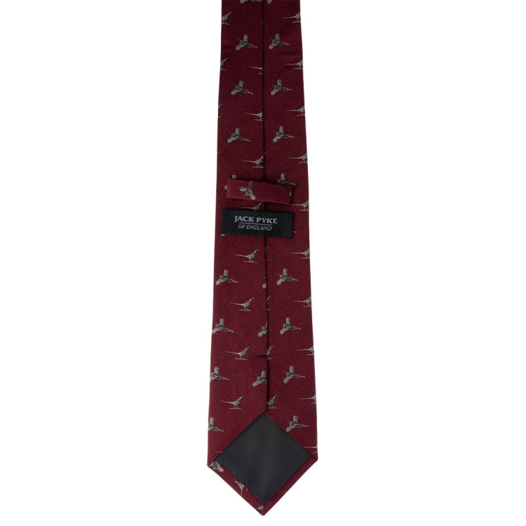 Jack Pyke Pheasant Silk Tie - Burgundy