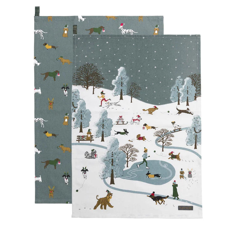 Sophie Allport Christmas Dogs Tea Towels - Set of 2