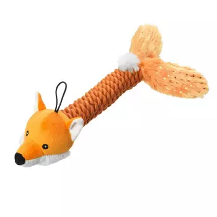 House of Paws Fox Sparkle Rope Thrower Dog Toy