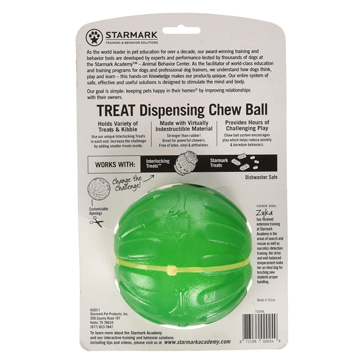 Starmark Treat Dispensing Chew Ball Dog Toy