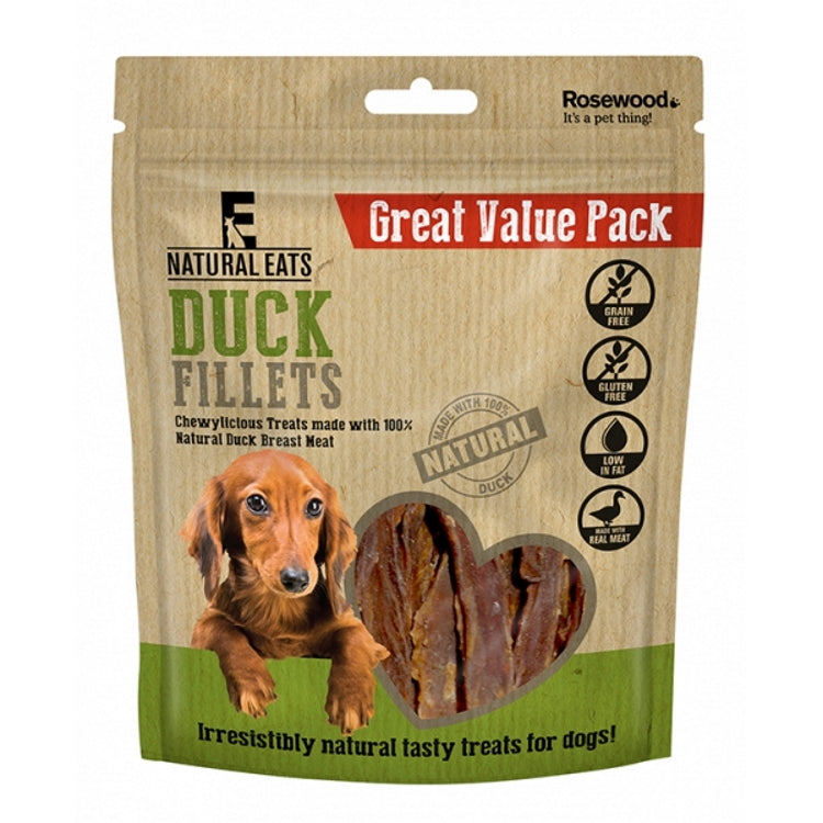 Rosewood Natural Eats Dog Treats - Duck Fillets 320g Value Pack